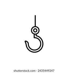 Winch Hook Vector Line Icon illustration.