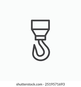 Winch hooklinesimple icon in line style.