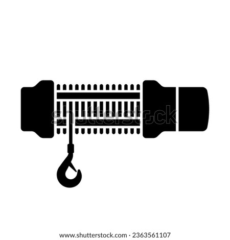 Winch icon. Black silhouette. Front side view. Vector simple flat graphic illustration. Isolated object on a white background. Isolate.