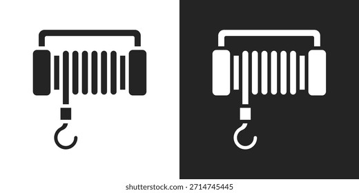 Winch Icon In Black And White Glyph Style