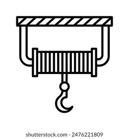 Winch-Symbol aus Icon Set Factory mit einfachem Umrissstil