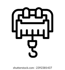 winch Linie Symbol Vektorgrafik. Einfache Vektorgrafik von Elementen, geeignet für Anwendungen, Websites und Präsentationen einzeln auf weißem Hintergrund