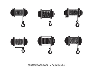 Winde Silhouette Symbol Set Vektor