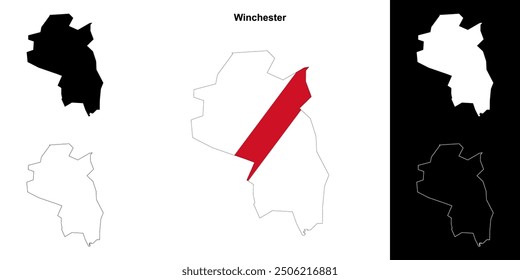 Conjunto de mapa de esquema en blanco de Winchester