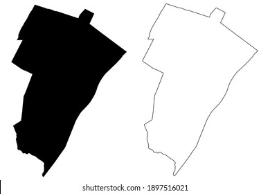 Condado de la ciudad de Winchester, Commonwealth of Virginia (Ciudad Independiente, condado de los Estados Unidos, Estados Unidos de América, Estados Unidos, EE.UU.) mapa de ilustración vectorial, dibujo de garrapatas mapa de Winchester