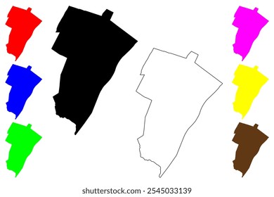 Winchester city County, Comunidade da Virgínia (Independent city, U.S. county, United States of America, USA, U.S., US) mapa ilustração vetorial, esboço de rabisco Mapa de Winchester