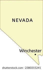 Winchester town location on Nevada state map