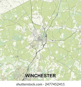 Winchester, Reino Unido mapa poster art