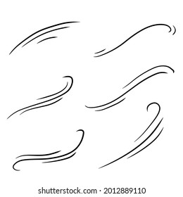 Wind. Abstract Air flow. Black wavy line. Breeze and weather icon. Flat illustration isolated on white background