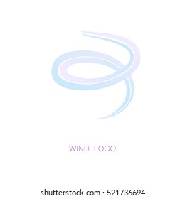 Wind abstract colorful gradient logo, air swirl icon isolated on white background. Stock vector illustration for company identity and product sign