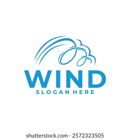Wind abstract vector logo icon. Line art wind logo icon