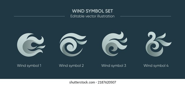 Wind Air Element Ecology Vector Element Element Logo Icon Set