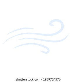 Wind. Air flow. Blue wavy line. Breeze and weather icon. Flat illustration isolated on white background