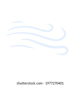 Wind. Air flow. Blue wavy line. Breeze and weather icon. Flat illustration isolated on white background