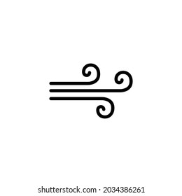 Wind air flow line icon isolated on white background. VEctor illustration