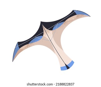 Wind Air Drachen fliegen, schwimmen. Kinder Papierspielzeug-Flug. Sommer Unterhaltung Objekt Design mit Flügeln, Schwanz für das Spielen. Flache Vektorgrafik einzeln auf weißem Hintergrund