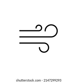 Wind, Air Solid Line Icon Vector Illustration Logo Template. Suitable For Many Purposes.