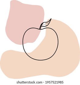 Wind apple illustration on an abstract background. Original apple pattern.