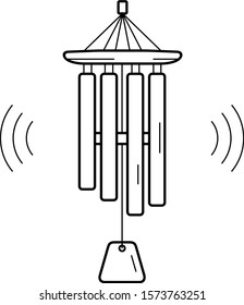 Wind bell. Vector outline icon.