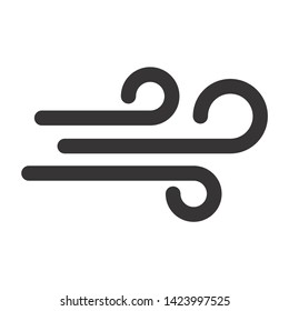 wind black icon. vector - illustration