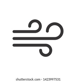 wind black icon. vector - illustration