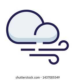 Wind blow flat vector icon