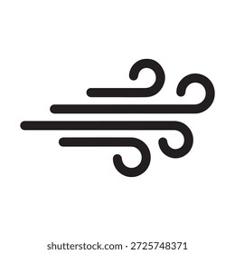 Ilustración vectorial de icono de soplo de viento en estilo plano.