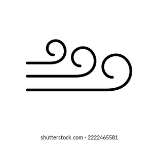 Wind blow line icon. Air flow flat sign. Symbol of windy weather. Climate web design element. Curl line icon. Vector illustration isolated on white background. Editable stroke.