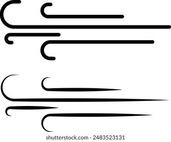 Wind blow line icon. Air flow flat sign. Symbol of windy weather. Climate web design element. Curl line icon. Vector illustration isolated on white background. Editable stroke.