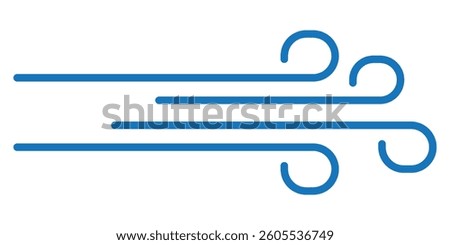Wind blow line icon. Air flow flat sign. Symbol of windy weather. Climate web design element. Curl line icon. Vector illustration isolated on white background. Editable stroke. EPS 10.