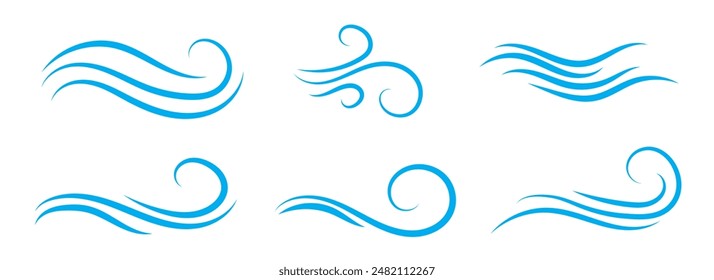 Wind blow line icon fresh vector cloud air isolated speed symbol. Wind blow air line icon logo