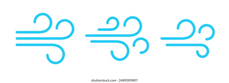 Wind blow line icon fresh vector cloud air isolated speed symbol. Wind blow air line icon logo