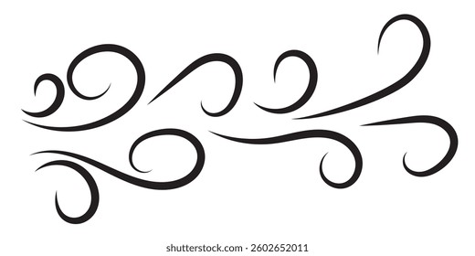 Wind blow line icon fresh vector cloud air isolated speed symbol. Wind blow air line icon logo.