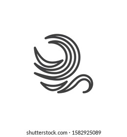 Wind blow line icon. linear style sign for mobile concept and web design. Wind, weather outline vector icon. Symbol, logo illustration. Vector graphics