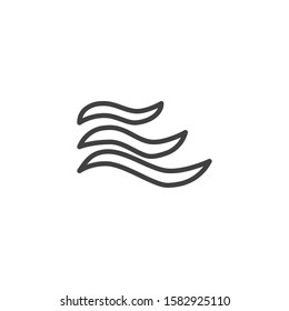 Wind blow line icon. linear style sign for mobile concept and web design. Wind, weather outline vector icon. Symbol, logo illustration. Vector graphics