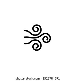 Wind blow line icon for mobile concept and web design, Blowing wind vector icon. Windy weather symbol, logo illustration