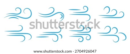 Wind blow line icon vector. Windy weather, fresh cloud air speed symbol. vector illustration.