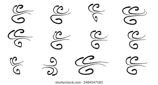 Wind blow line vector. Wind icon set for web, banner, web design, graphic design, website. 