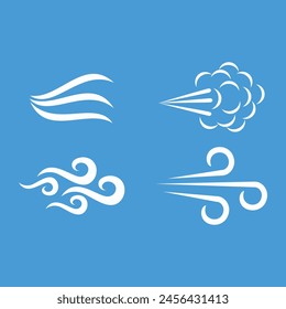 Wind blow symbol, air puff icon vector illustration