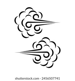 Wind blow symbol, air puff template vector illustration
