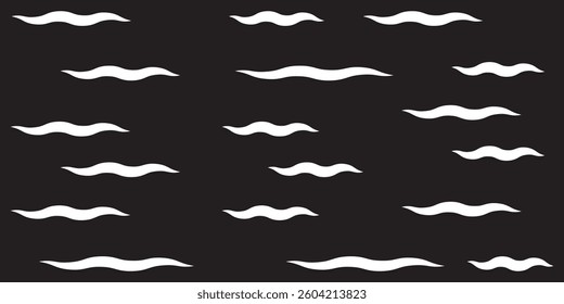Wind blow vector symbol, air puff line icons on white background, outline flat illustration of windy stormy weather, wind doodle graphics. EPS10