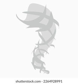 Vector de arte de doodle que sopla el viento