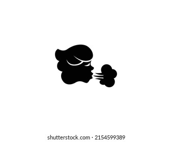 Wind Blowing Face isolated realistic vector icon. Blowing Wind illustration icon