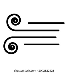 Wind Blowing Flat Icon Isolated On White Background