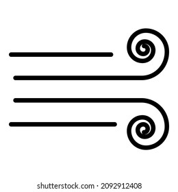 Wind Blowing Flat Icon Isolated On White Background