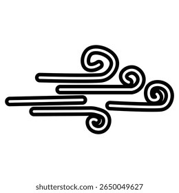 vento soprando ícone plano delgado delineamento arte logotipo