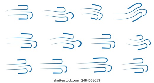 Wind blowing line icon. Windy, storm, breeze weather symbol. Swirl cloud for motion design. vector editable stroke. Wind vector icon. Eps 10.