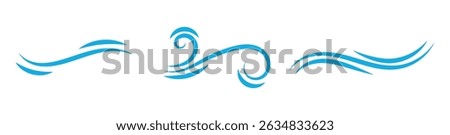 Wind blowing line icon. Windy, storm, breeze weather symbol. Swirl cloud for motion design. Hand drawn doodle wind motion, air blow, swirl elements. vector illustration