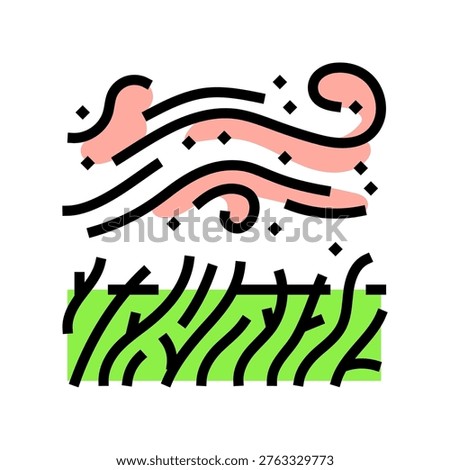 wind blowing pollen clouds from grass color icon vector. wind blowing pollen clouds from grass sign. isolated symbol illustration