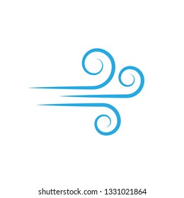 Wind blowing vector icon isolated on white background. Simple flat wind pictogram. Cold weather symbol black illustration. - Vector 